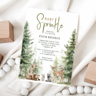 Forest Woodland Animals Baby Sprinkle Invitation