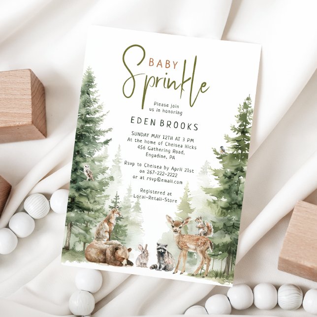 Forest Woodland Animals Baby Sprinkle Invitation (Creator Uploaded)