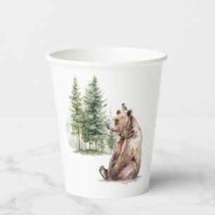 Forest Woodland Animals   Bear Baby Shower Paper Cups