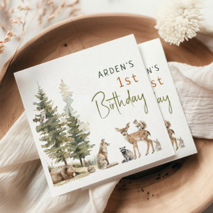 Forest Woodland Animals Birthday Party Napkins