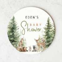 Forest Woodland Animals Cute Baby Shower
