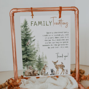 Forest Woodland Animals Family Traditions Sign