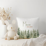 Forest Woodland Animals Mama Cushion<br><div class="desc">Introducing our forest woodland animals Mama throw pillow – perfect for a cute and whimsical celebration! It features a modern watercolor forest theme and's great for a gender-neutral shower. This bohemian design sets a sweet and simple scene with its natural landscape of green trees. Ideal for welcoming a little boy...</div>