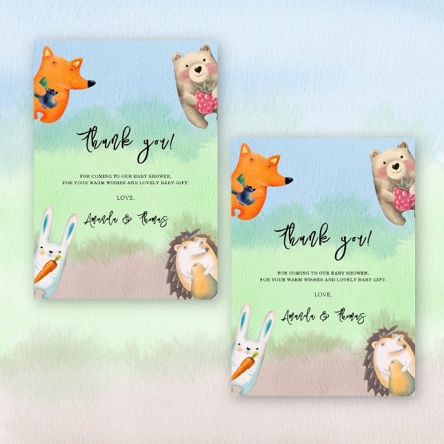 Forest woodland animals - thank you baby shower (Creator Uploaded)