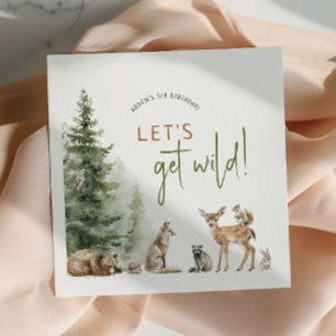 Forest Woodland Animals Wild Kids Birthday Party Napkin