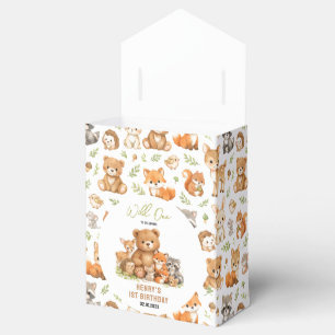 Forest Woodland Animals Wild One 1st Birthday Favour Box