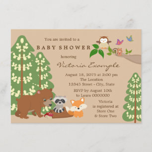 Forest Woodland Baby Shower Invitation