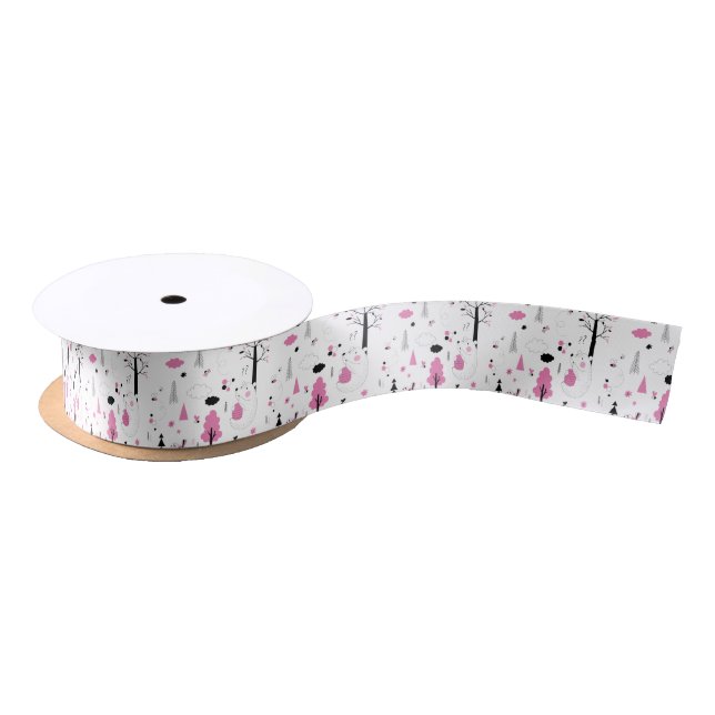 Forest Woodland Bear Bee Sweet Honey Satin Ribbon (Spool)