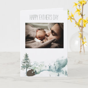 Forest Woodland Bear Father's Day with Photo Card