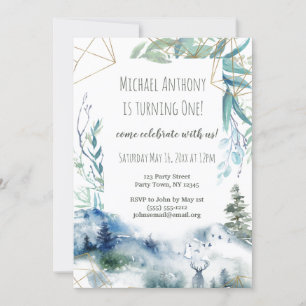 Forest Woodland Birthday Invitation