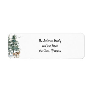 Forest Woodland Deer Pine Return Address Return Address Label
