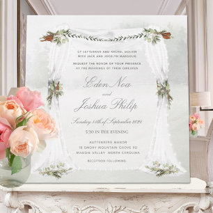 Forest Woodland Outdoor Chuppah Wedding Invitation