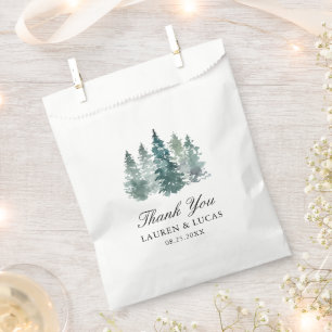 Forest Woodland Trees Pine Thank You Wedding Favour Bag