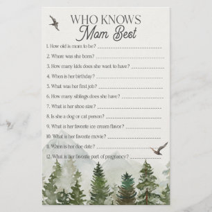 forest woodland who knows mum best baby shower