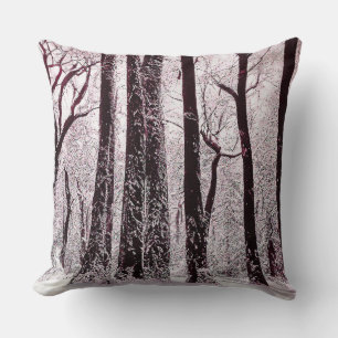 FOREST WOODS SNOWY WINTER SCENERY  CUSHION