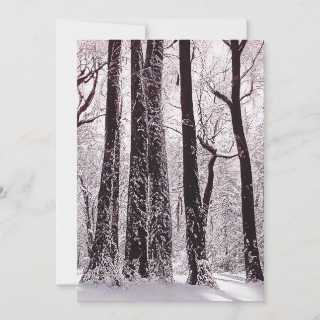 FOREST WOODS SNOWY WINTER SCENERY HOLIDAY CARD (Front)