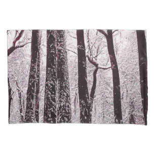 FOREST WOODS SNOWY WINTER SCENERY  PILLOWCASE