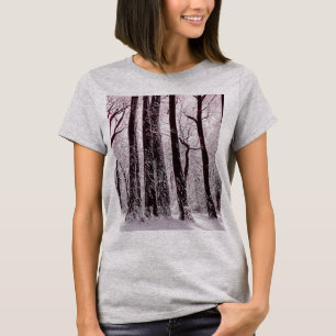 FOREST WOODS SNOWY WINTER SCENERY  T-Shirt
