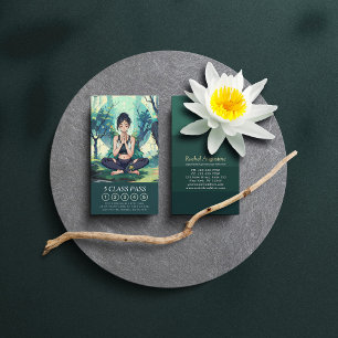 Forest Yoga Meditation Reiki Instructor Class Pass Loyalty Card