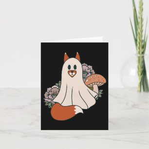 Forestcore Fox Whimsigoth Vintage Halloween Ghost Card