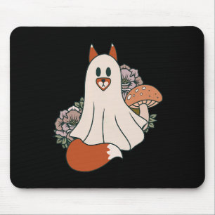 Forestcore Fox Whimsigoth Vintage Halloween Ghost  Mouse Pad