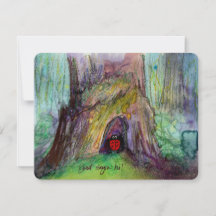 Forestcore Ladybug Just Sayin Hi Notecard