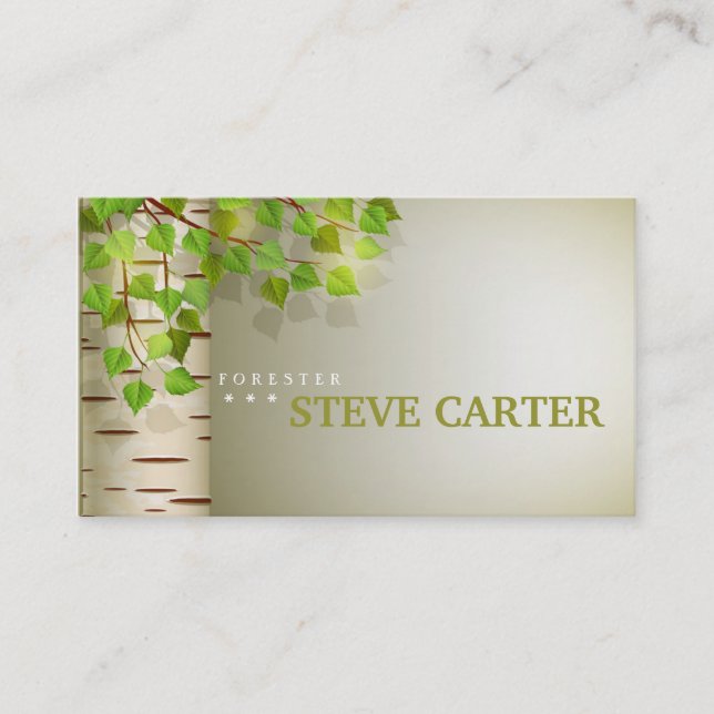 Forester Green Forest Tree Nature Birsh Card (Front)