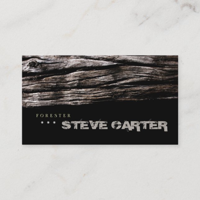 Forester Wood Forest Tree Nature Farmer Furniture Business Card (Front)