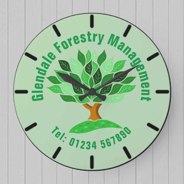 Forestry Tree Image with Leaves Pattern. Large Clock (Creator Uploaded)
