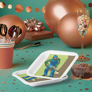 Forestry Worker Paper Plate