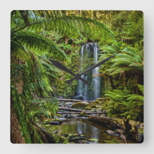 Forests   Beauchamp Falls Australia Square Wall Clock