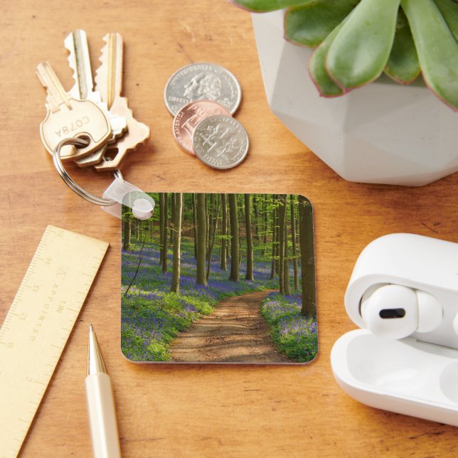 Forests | Bluebell Forest in Belgium Key Ring (Desk)