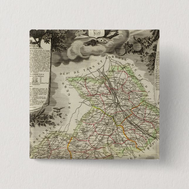 Forests, cities, towns 15 cm square badge (Front)