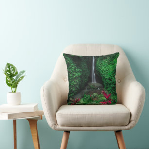 Forests Leke Leke Waterfalls in Bali Cushion
