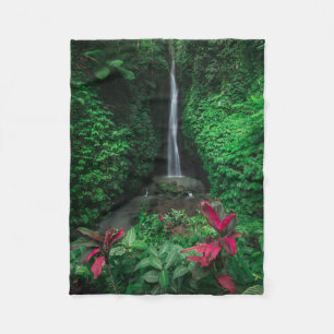 Forests   Leke Leke Waterfalls in Bali Fleece Blanket