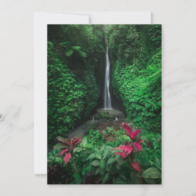 Forests | Leke Leke Waterfalls in Bali Thank You Card (Front)