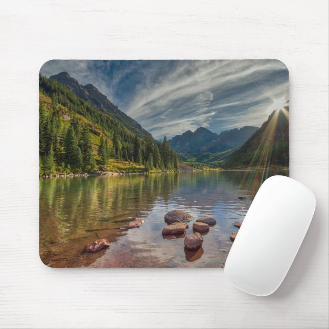 Forests | Maroon Bells Colorado Mouse Pad (With Mouse)