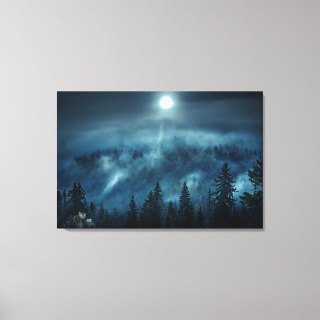 Forests | Moonlit Forest Canvas Print (Front)