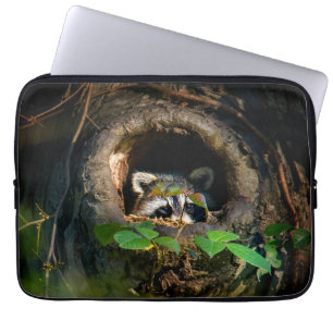 Forests   Racoon Peeking Laptop Sleeve