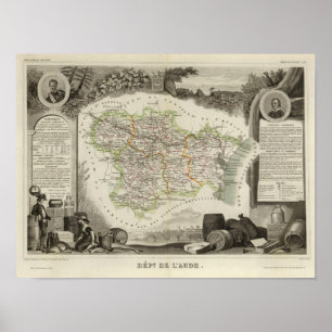 Forests shown by stippling District Poster