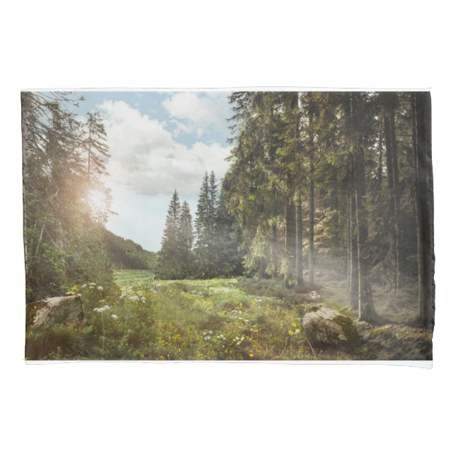 Forests | Sun Peeking Thru Pillowcase (Front)