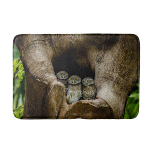Forests Three Owls Looking Bath Mat