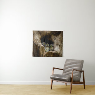Forests Three Owls Looking Tapestry