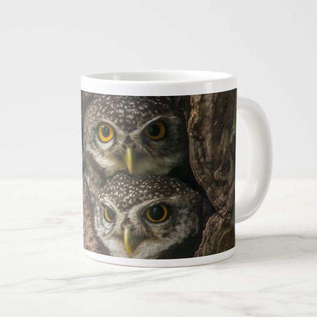 Forests | Two Owls Looking Large Coffee Mug (Front Right)