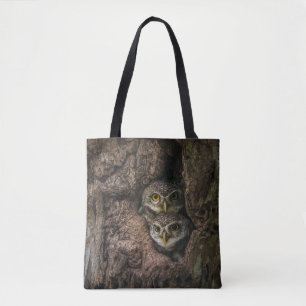 Forests Two Owls Looking Tote Bag