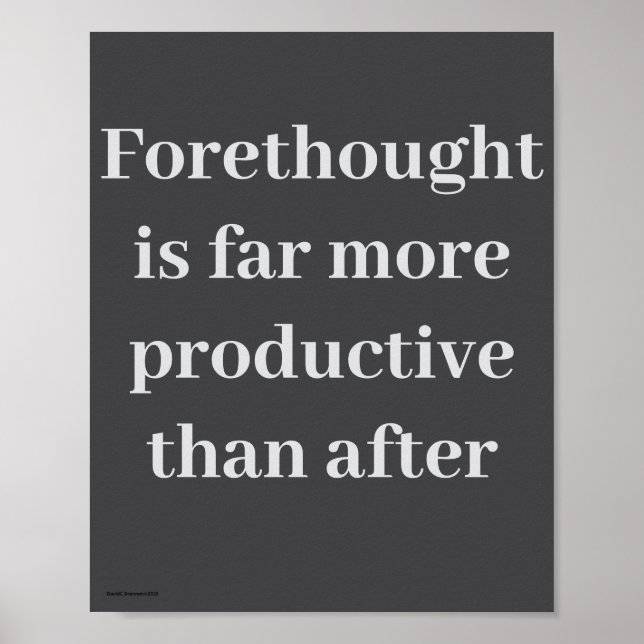 "Forethought..." Poster (Front)