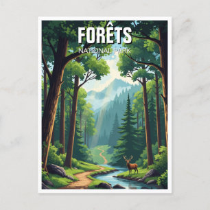 Forets National Park France Travel Postcard