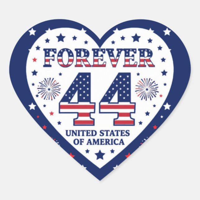 Forever 44 Heart Sticker (Front)