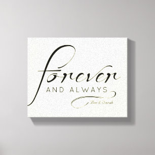 "Forever & Always" Canvas Customise names,dates Print