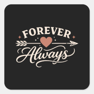 Forever Always Couple - Pointing Right Square Sticker
